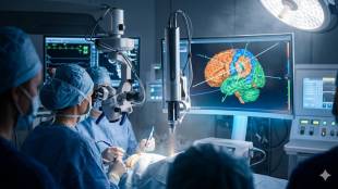 Brain tumor treatment modern technology | World Brain Tumor Day India awareness | Neurologist analyzing brain MRI scan | Advanced neurosurgery techniques Mumbai Chennai