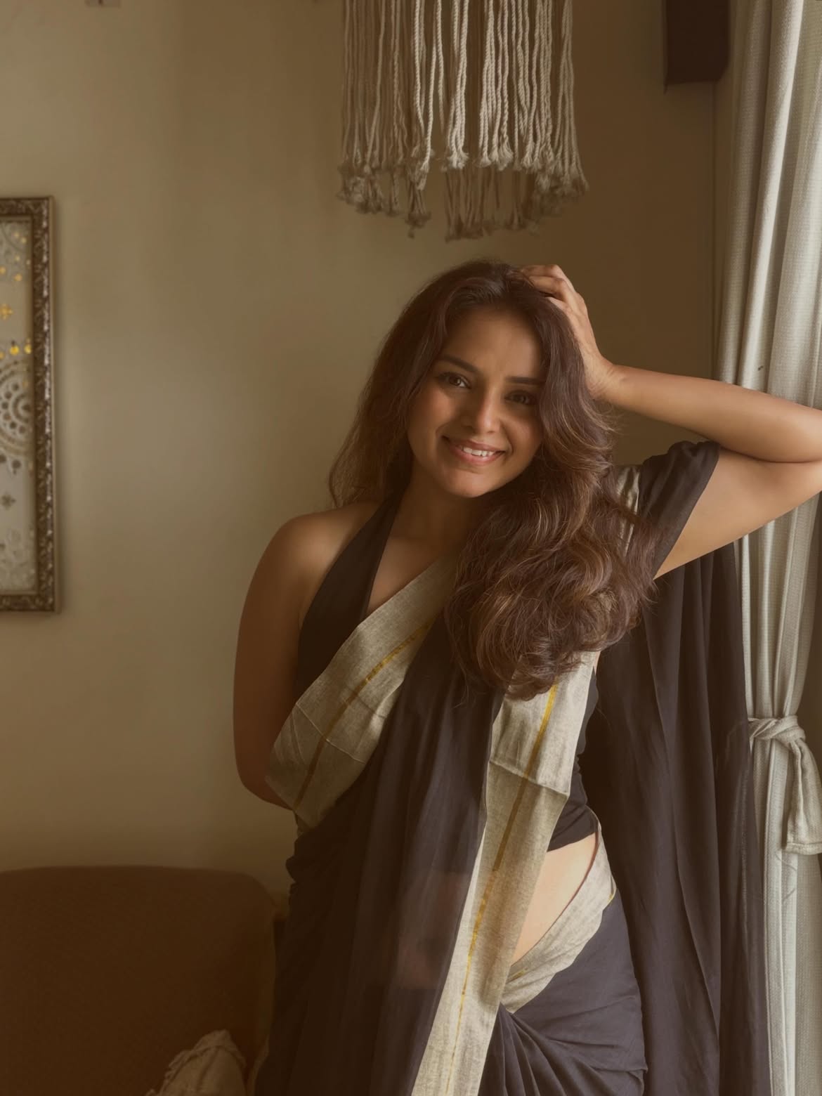 Titeekshaa Tawde green saree photos
