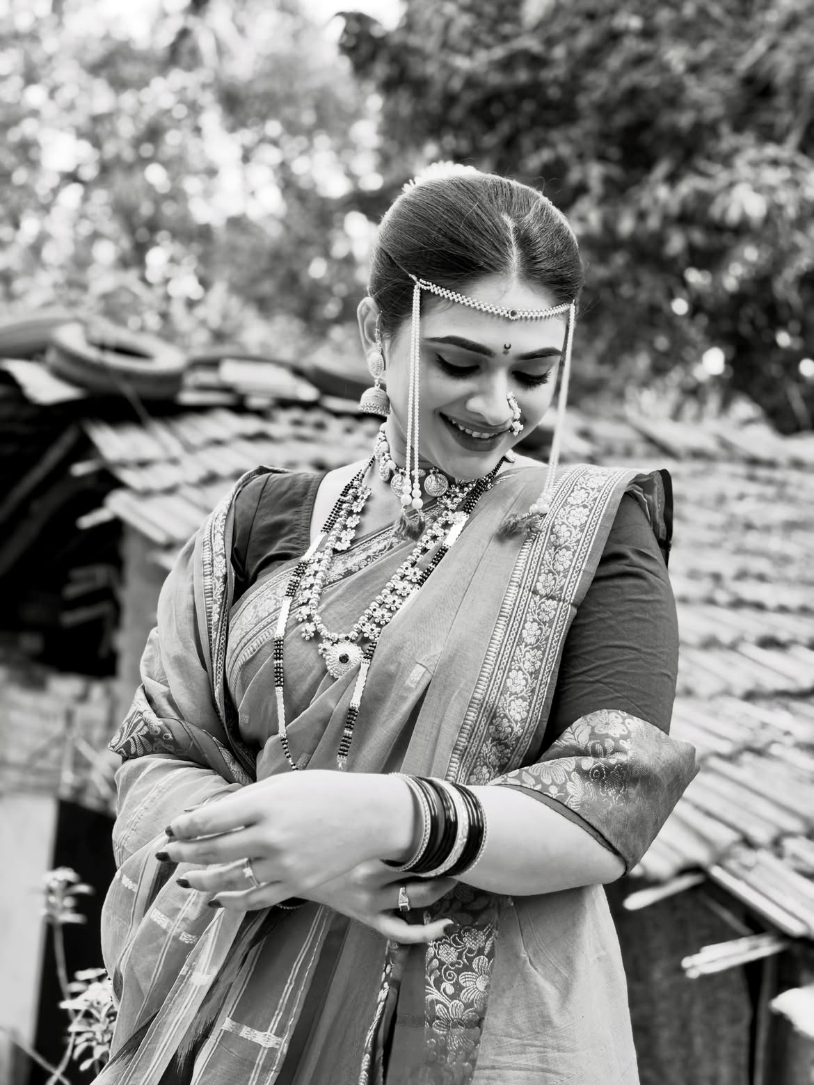 Aishwarya Shete nauvari saree bride look photoshoot
