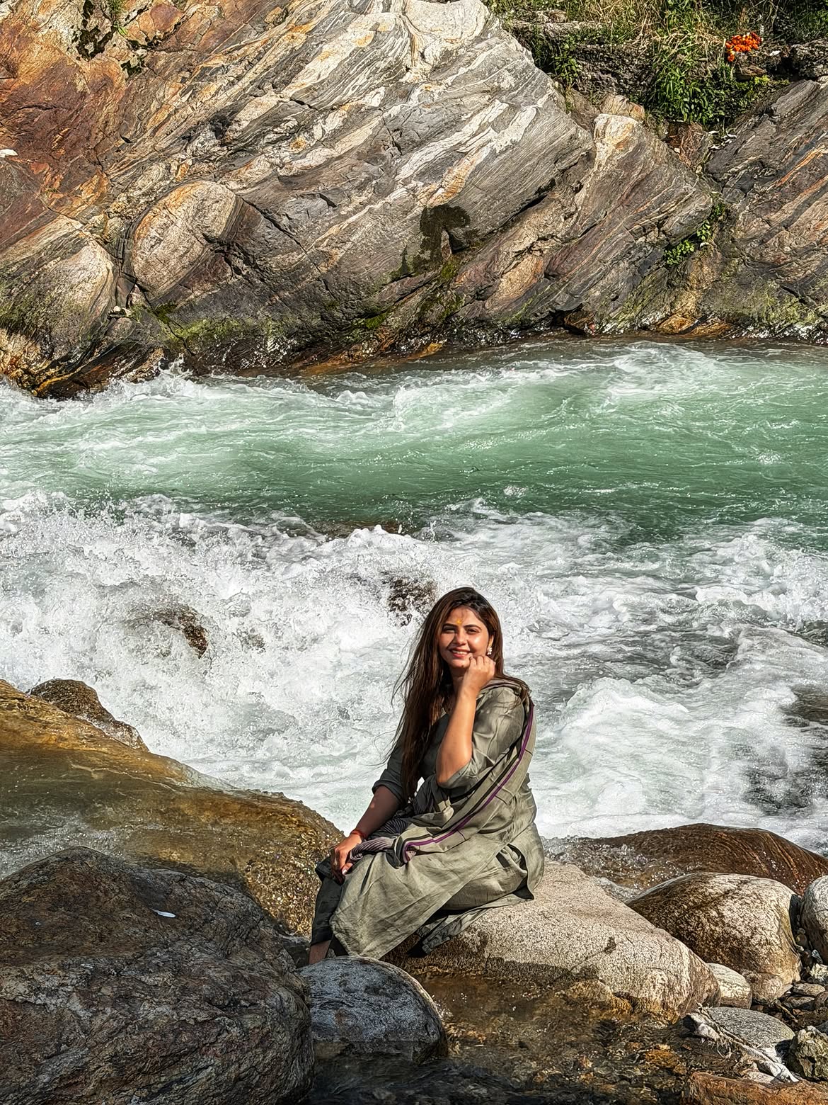 Veena Jagtap at Kalimath Temple