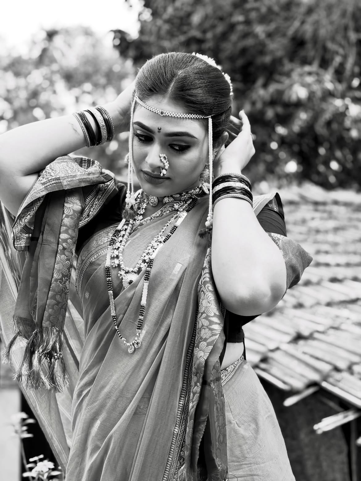 Aishwarya Shete nauvari saree bride look photoshoot