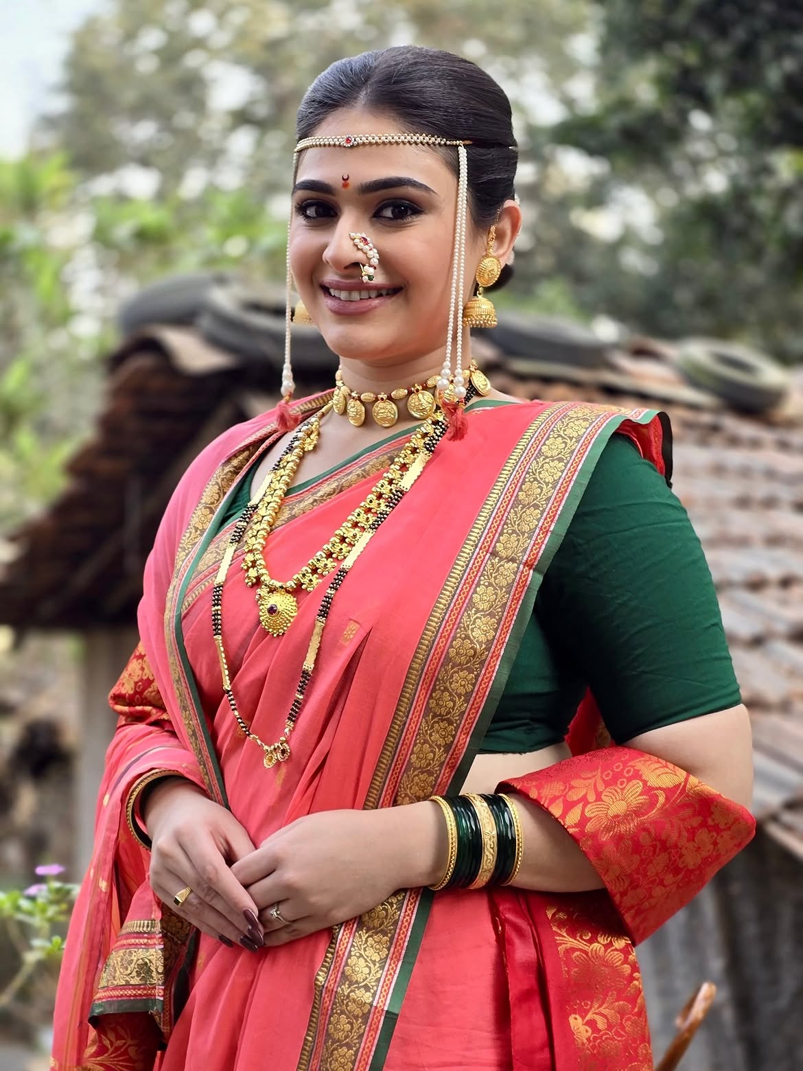 Aishwarya Shete nauvari saree bride look photoshoot