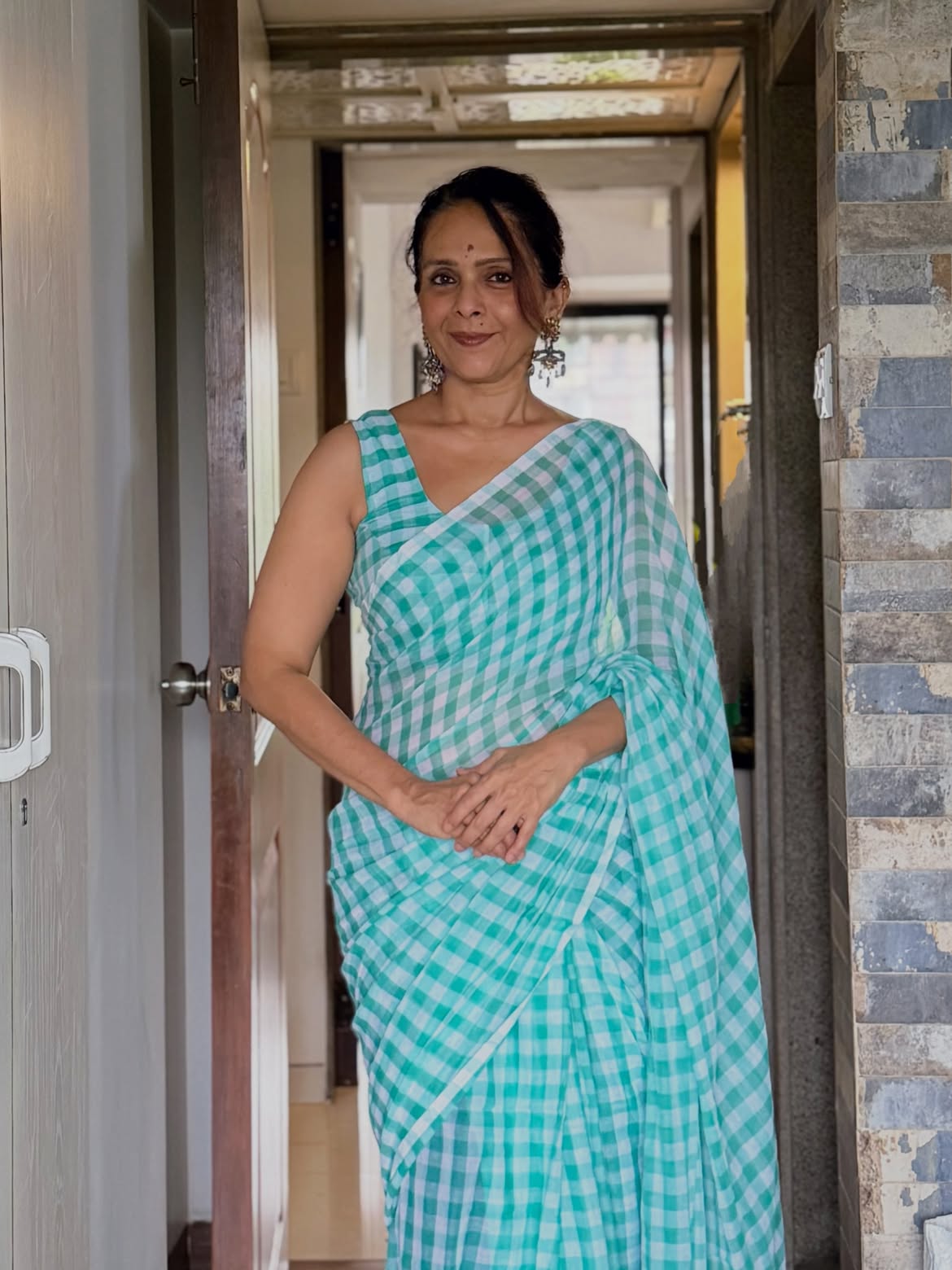 Aishwarya Narkar green halter neck kurta look