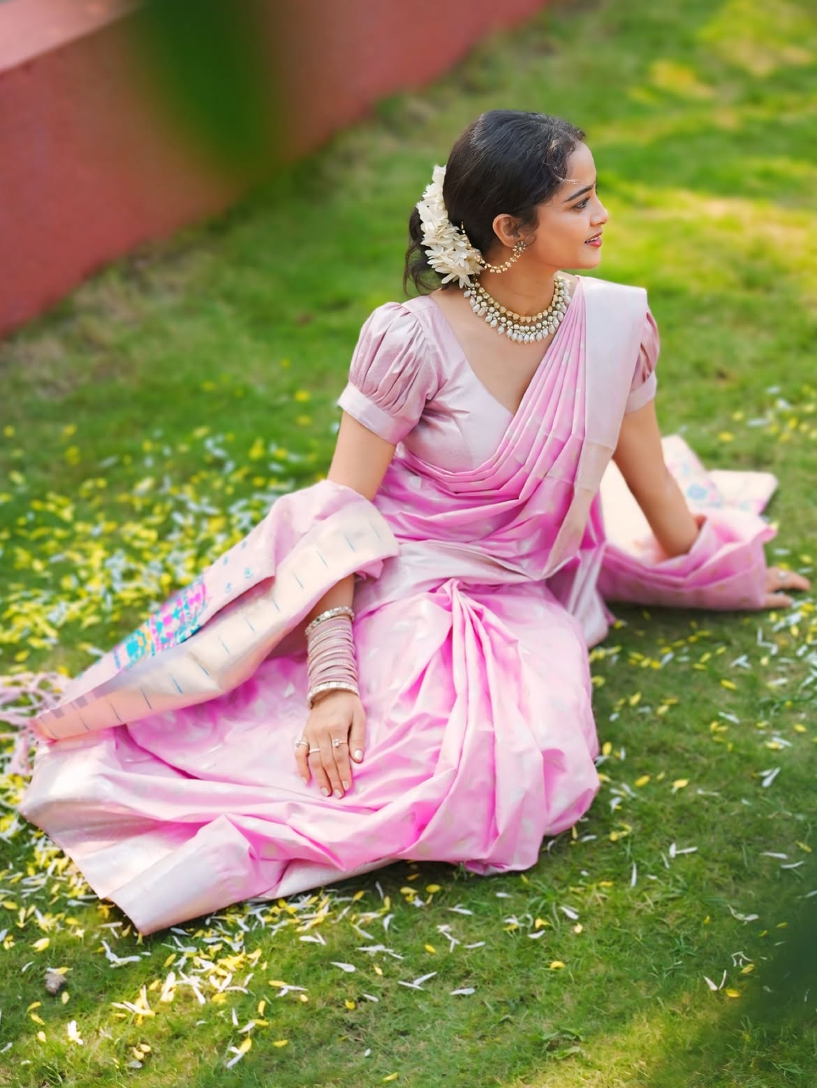 Shivali Parab pink saree photos