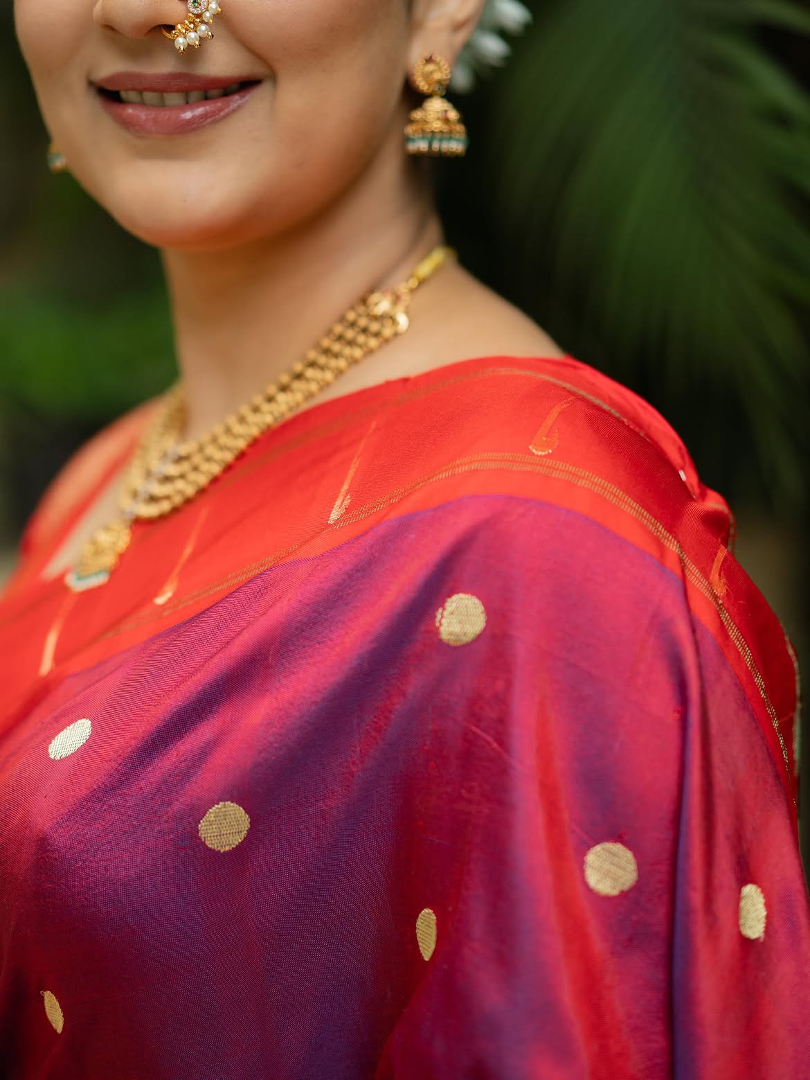 Vaidehi Parshurami purple saree look