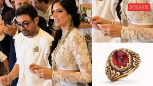Aamir Khan and wife Gauri Spratt showing their rare wedding ring
