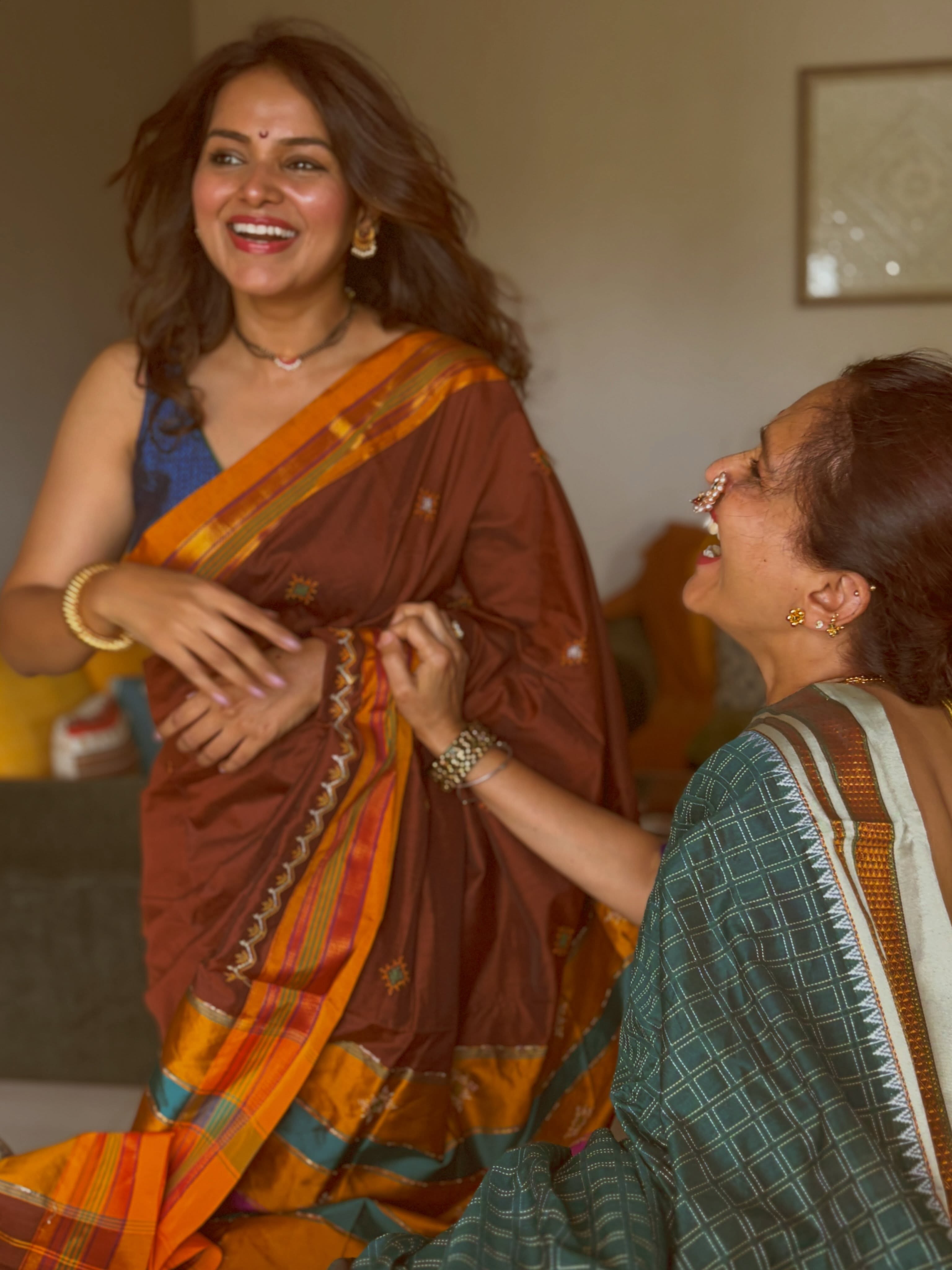 Aishwarya Narkar Titeekshaa Tawde Saree Look