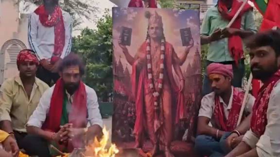 Akhilesh Yadav depicted as Lord Krishna on his birthday