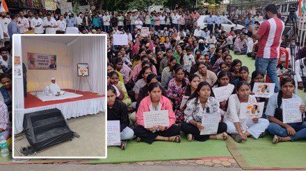 अण्णा हजारे विद्यार्थ्यांच्या पाठिंब्यासाठी मैदानात; अहिल्यानगरमध्ये मौन आंदोलनाला सुरुवात