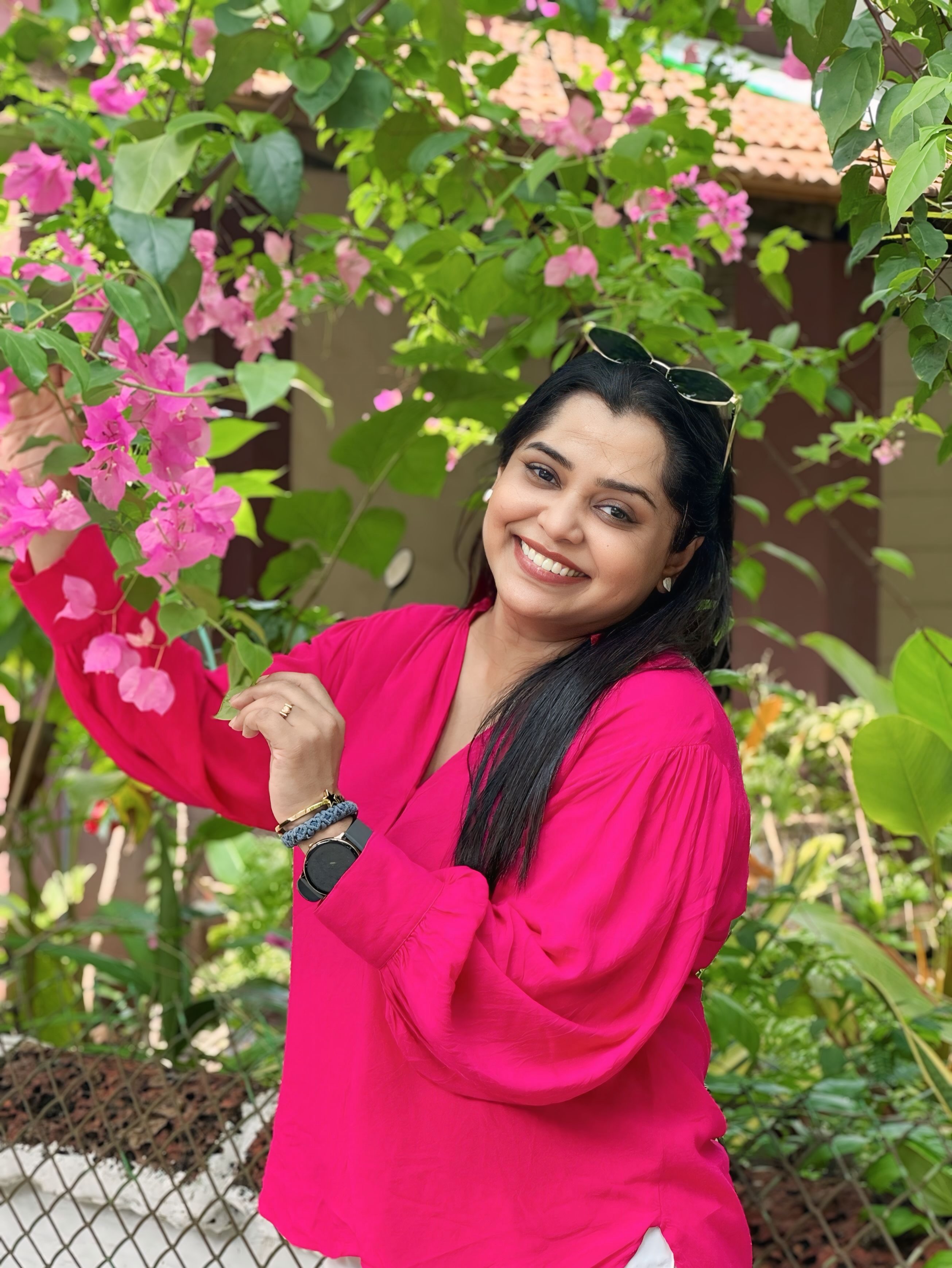 Chetana Bhat Pink Top Shorts Look