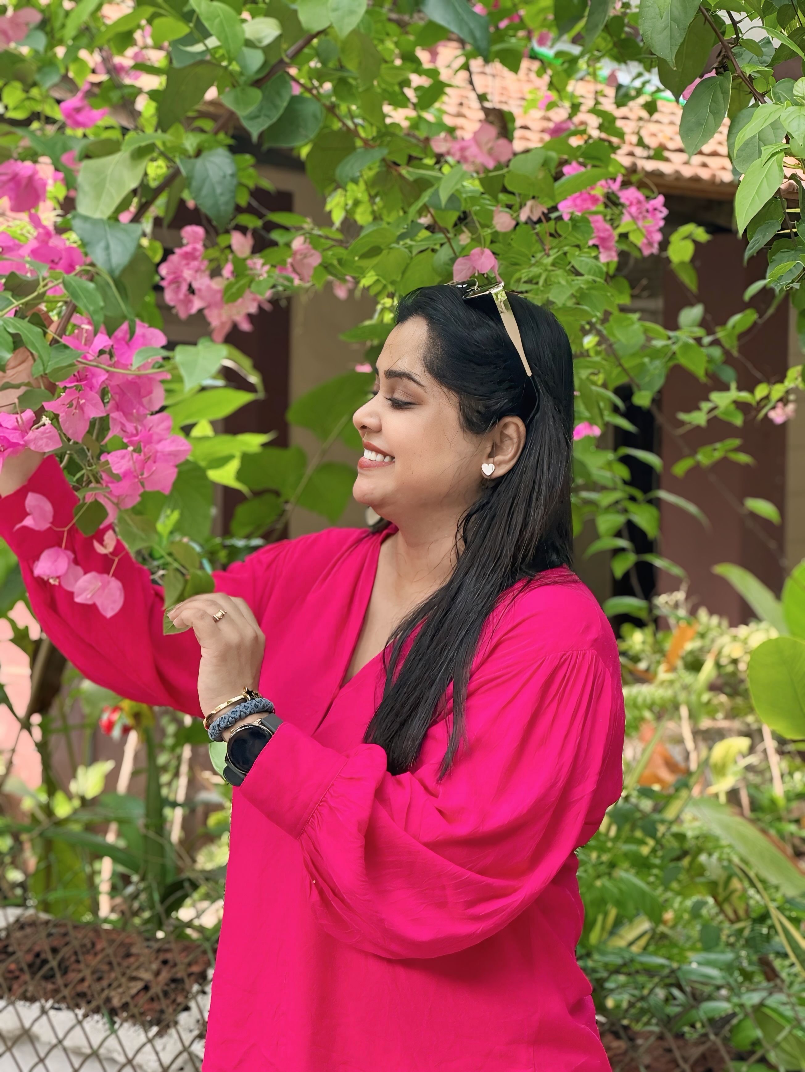 Chetana Bhat Pink Top Shorts Look