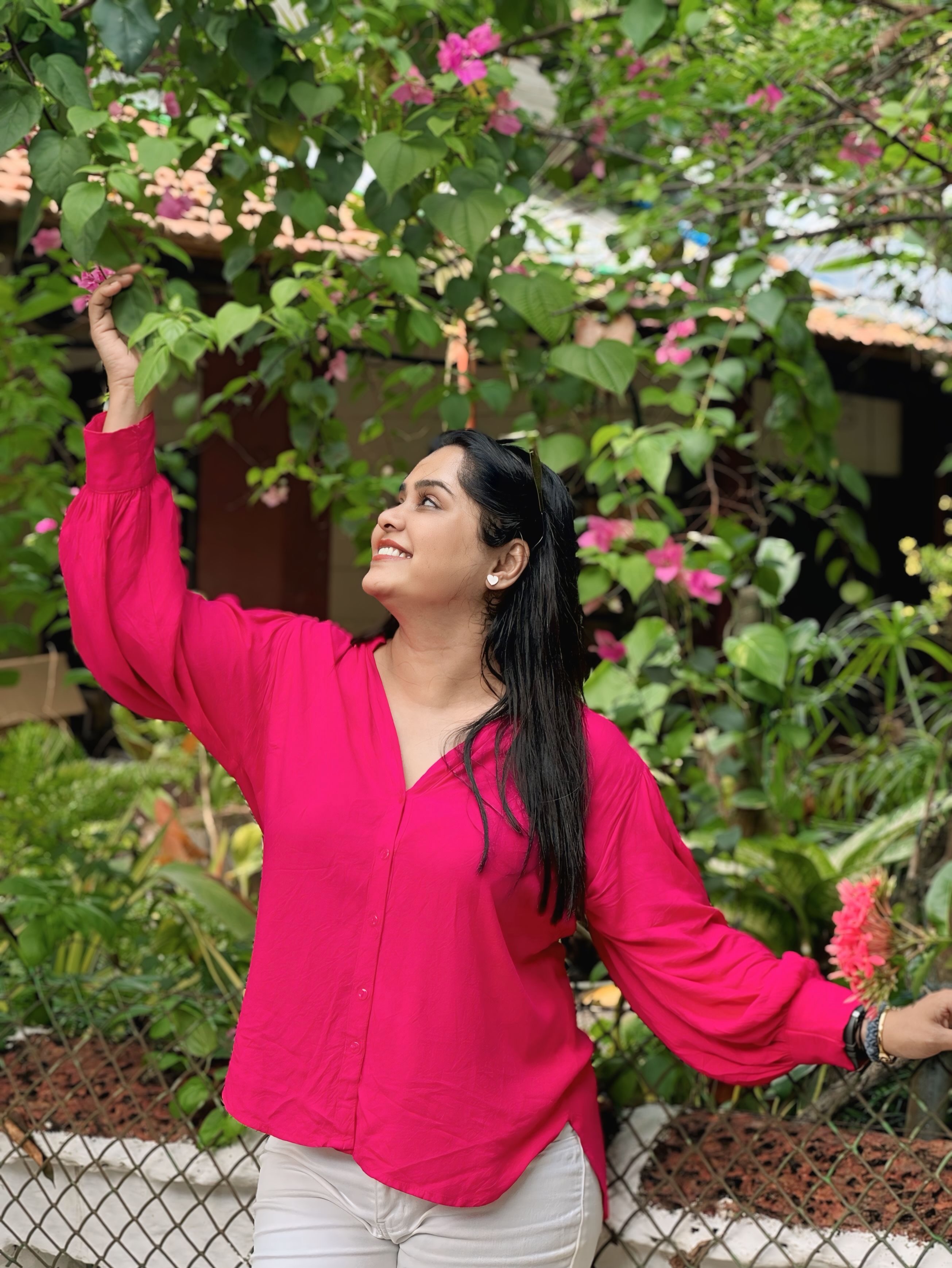 Chetana Bhat Pink Top Shorts Look