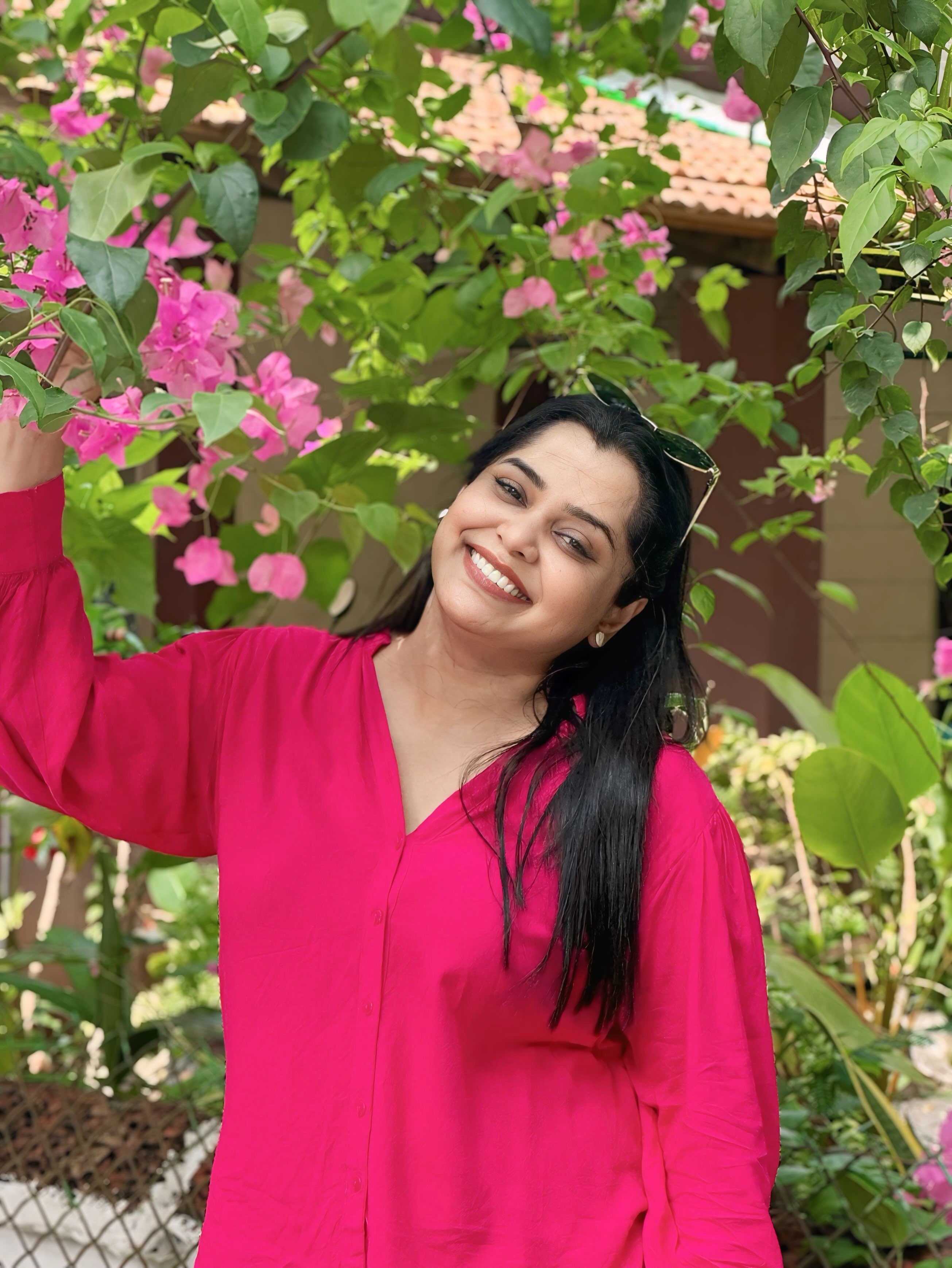 Chetana Bhat Pink Top Shorts Look