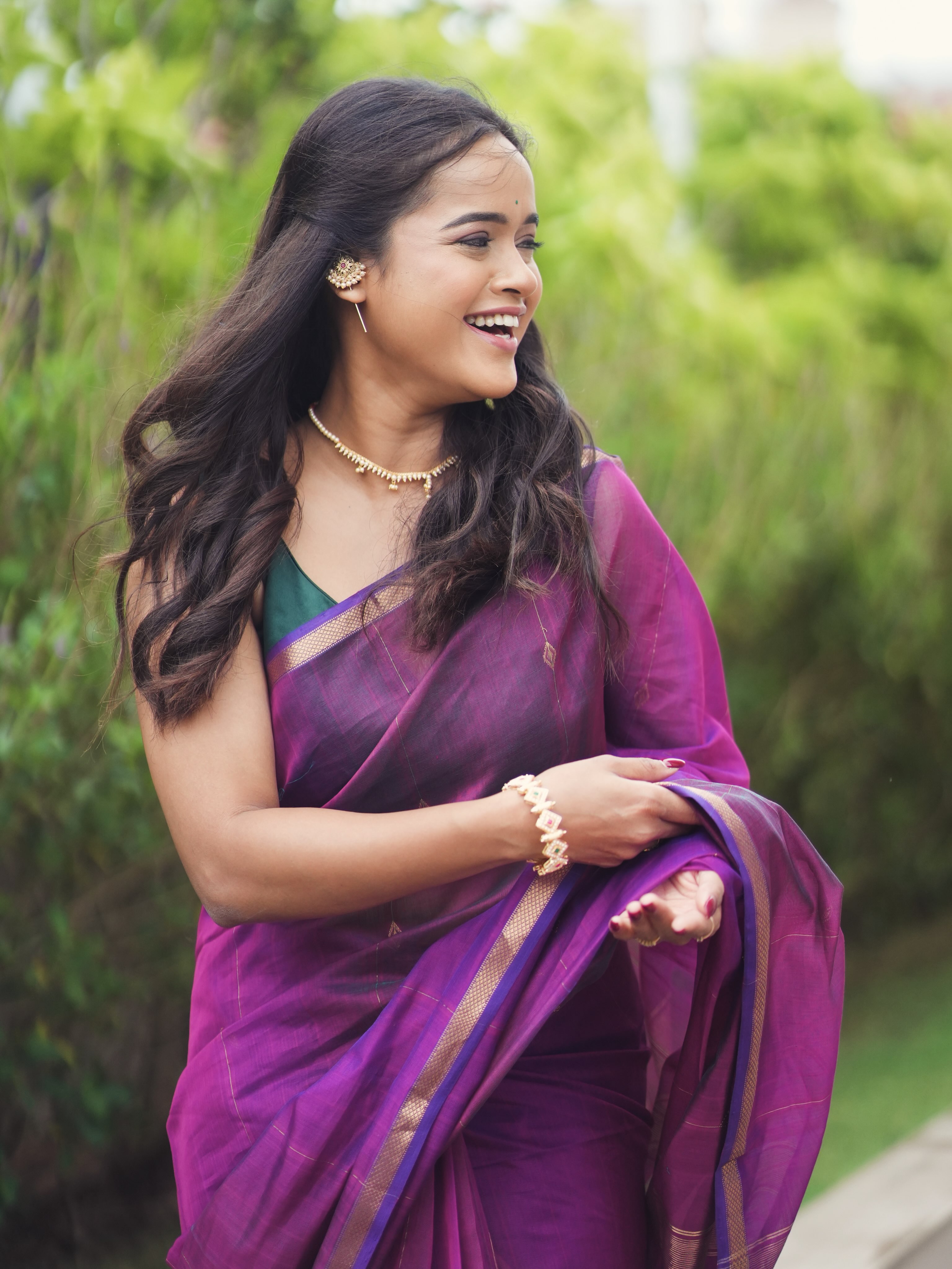 Chinmayee Salvi Maheshwari Saree Look