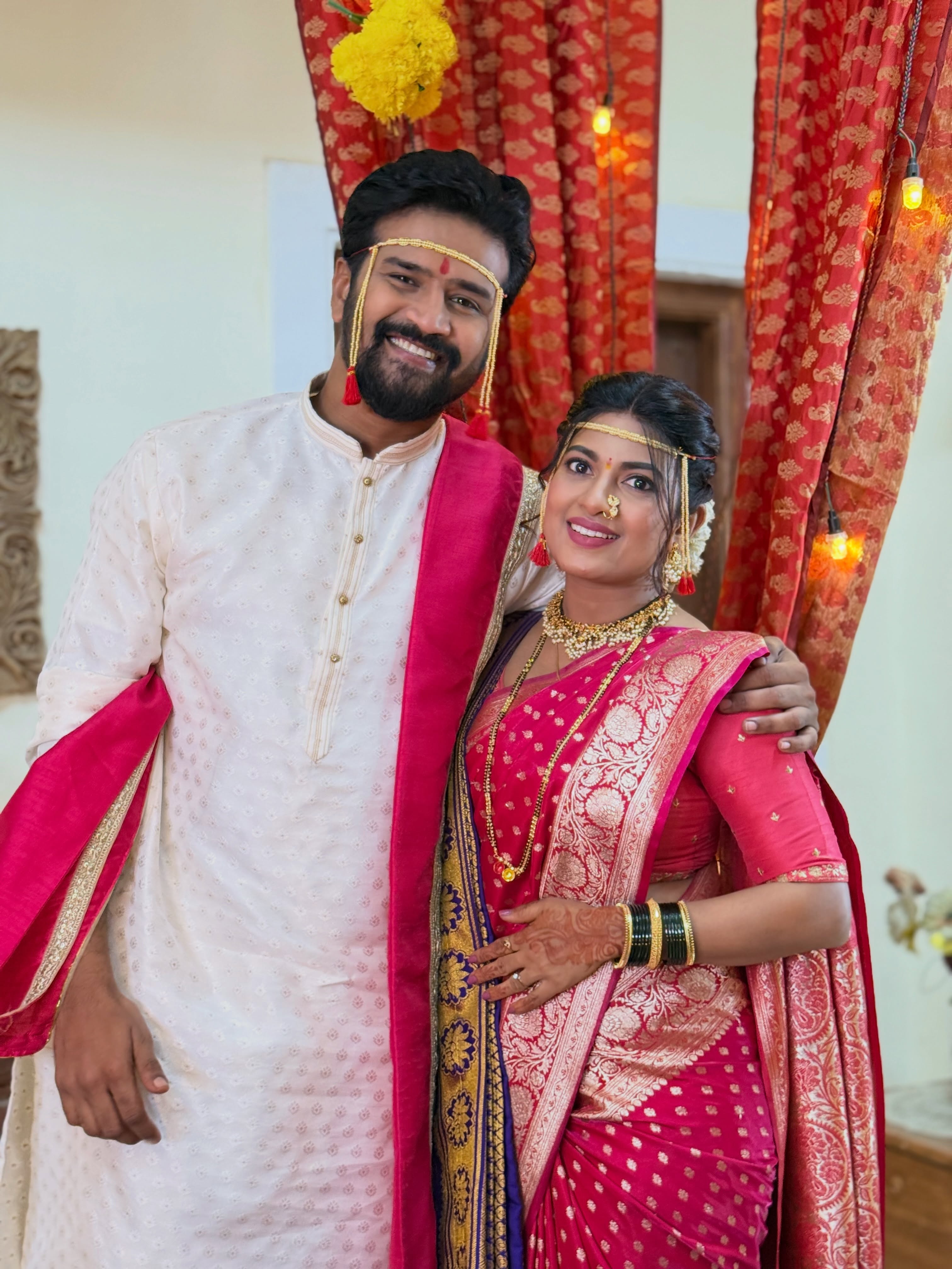 Dhanashri Kadgaonkar Pink Saree Look