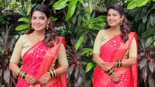 Dhanashri Kadgaonkar Pink Saree Look