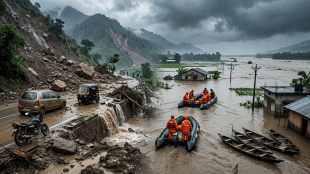 monsoon heavy rain india floods 2026 | karnataka mangaluru landslide victims | himachal pradesh mandi highway landslide accident | assam arunachal pradesh flood rescue operations ndrf