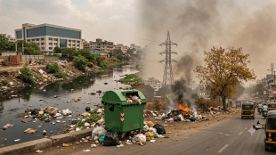 Nagpur environmental issues | Naga river pollution crisis | Waste management smart dustbin Nagpur | Civic responsibility urban pollution Maharashtra