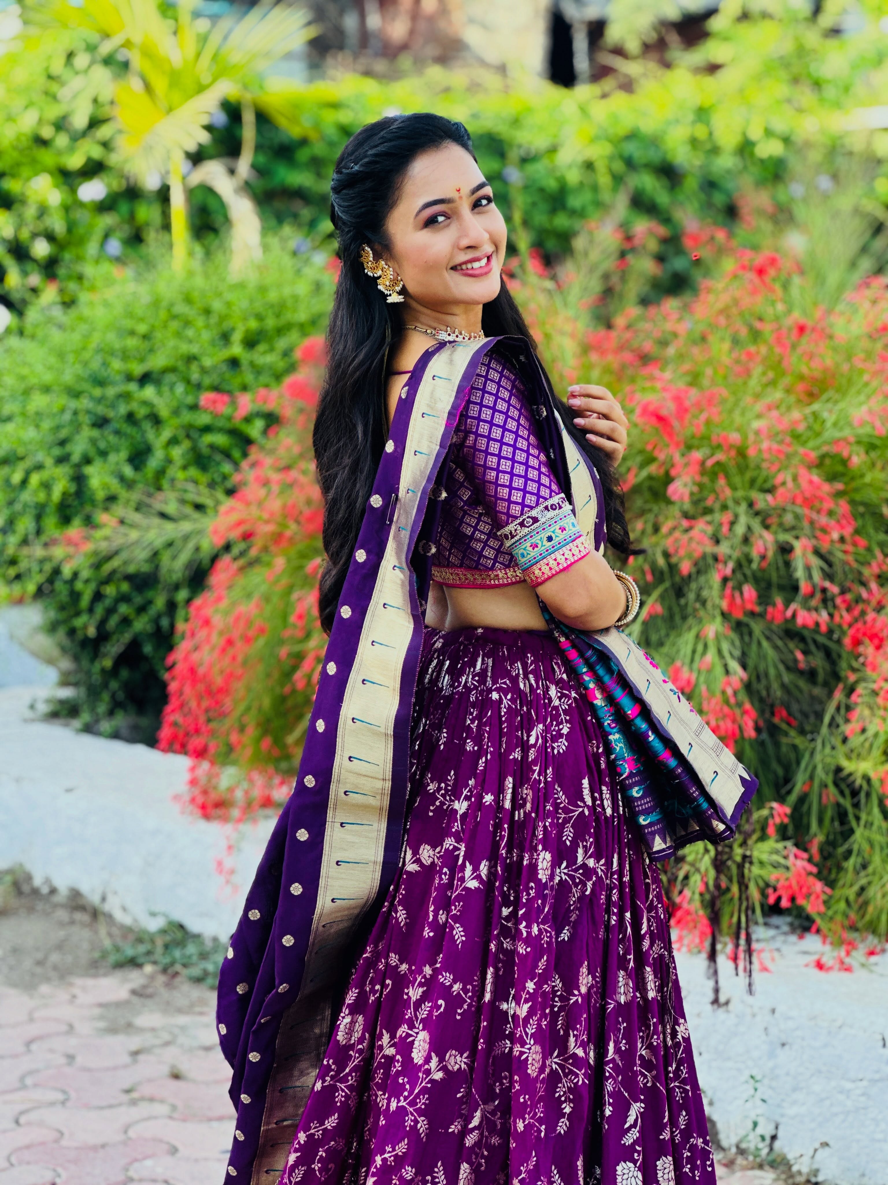 Girija Prabhu Pink Saree Look