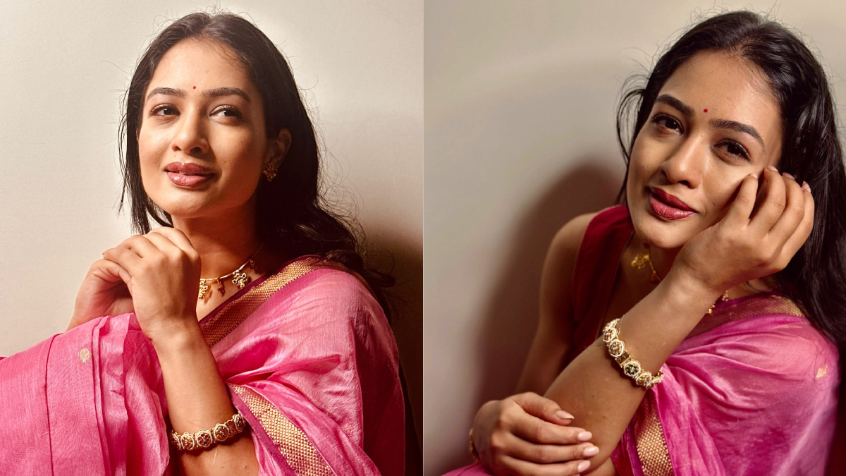 http://Girija%20Prabhu%20Pink%20Saree%20Look