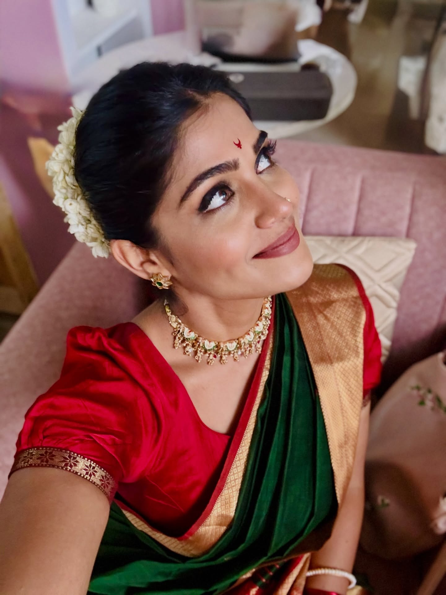 Isha Keskar Green Saree Look