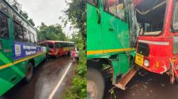रत्नागिरीत दोन बसची समोरासमोर धडक; १५ विद्यार्थी जखमी