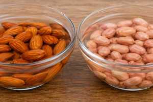 soaked almonds or soaked peanuts