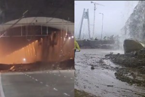 mumbai pune missing link slab collapse | mumbai pune expressway traffic updates | lonavala heavy rain highway landslide | mumbai pune railway track damage rain
