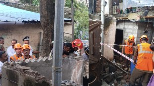 Thane Ghodbunder house collapse accident | Azadnagar chawl structural damage | Thane Municipal Corporation rescue operation | Maharashtra structural collapse breaking news