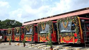 Navi Mumbai NMMT new CNG buses | Ganesh Naik inaugurates NMMT buses Ghansoli | Navi Mumbai Municipal Corporation public transport | Mumbai Thane Kalyan bus service routes today