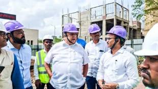 Hasan Mushrif inspects Kolhapur hospital construction | Shenda Park government hospital project updates | Kolhapur medical college hospital building inquiry | Maharashtra medical education department latest news
