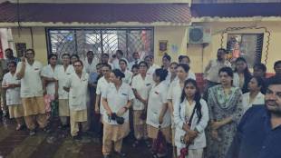 mira bhayander hospital nurse strike news | bhayander mla narendra mehta security guard case | pandit bhimsen joshi hospital bhayander west | bhayander police station nurse protest news