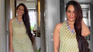 Aishwarya Narkar green halter neck kurta look