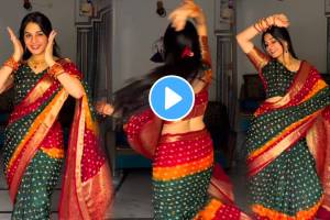 Girl dance on gulabi saree