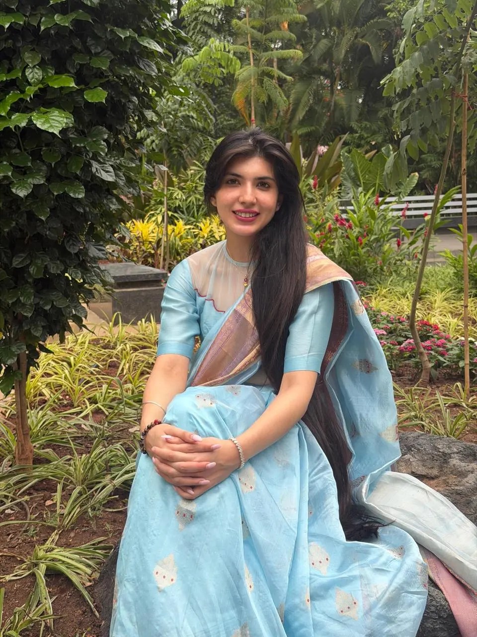 Kayinaat Dara engagement yellow saree look photos