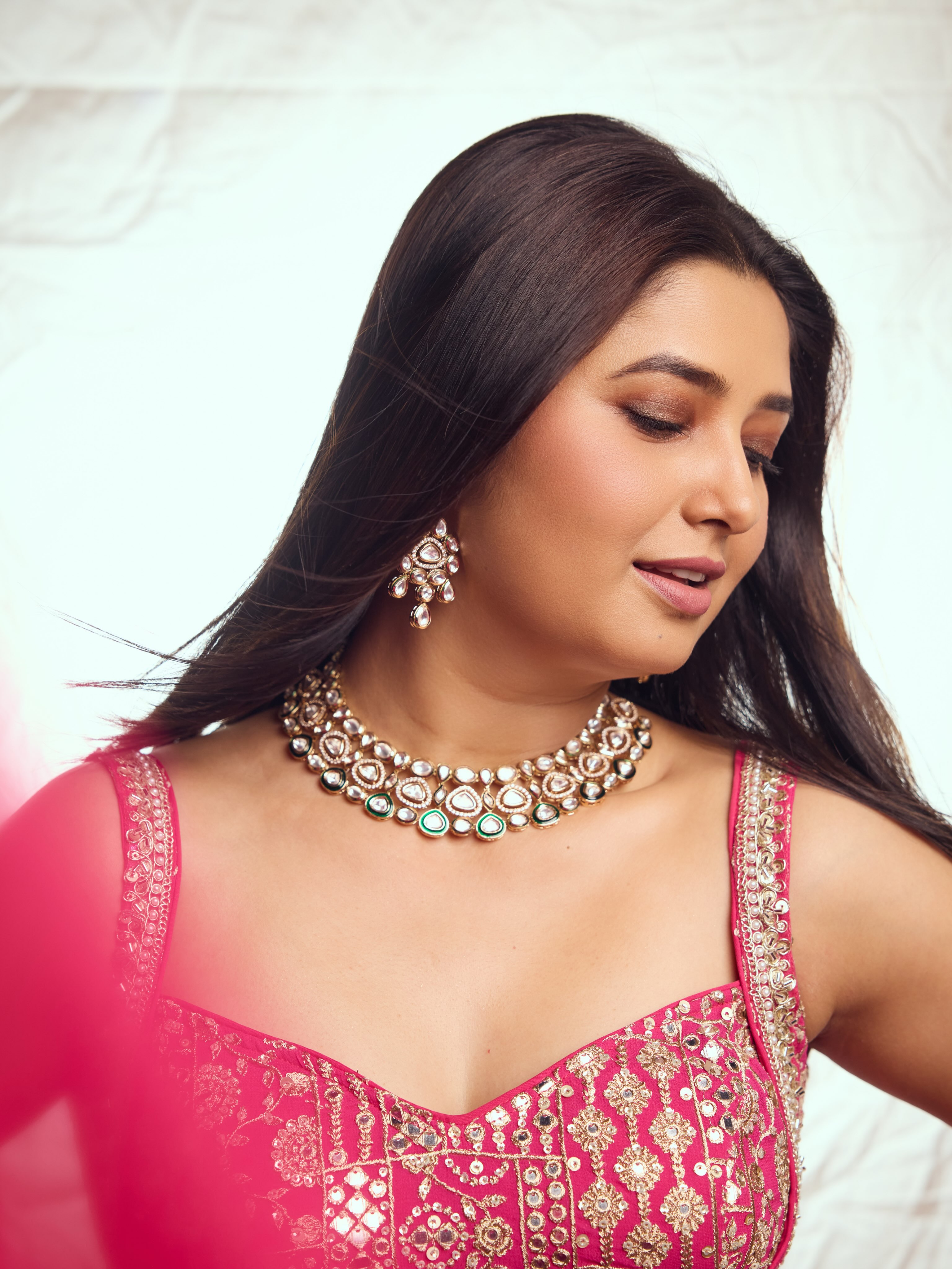 Prajakta Mali Pink Dress Look