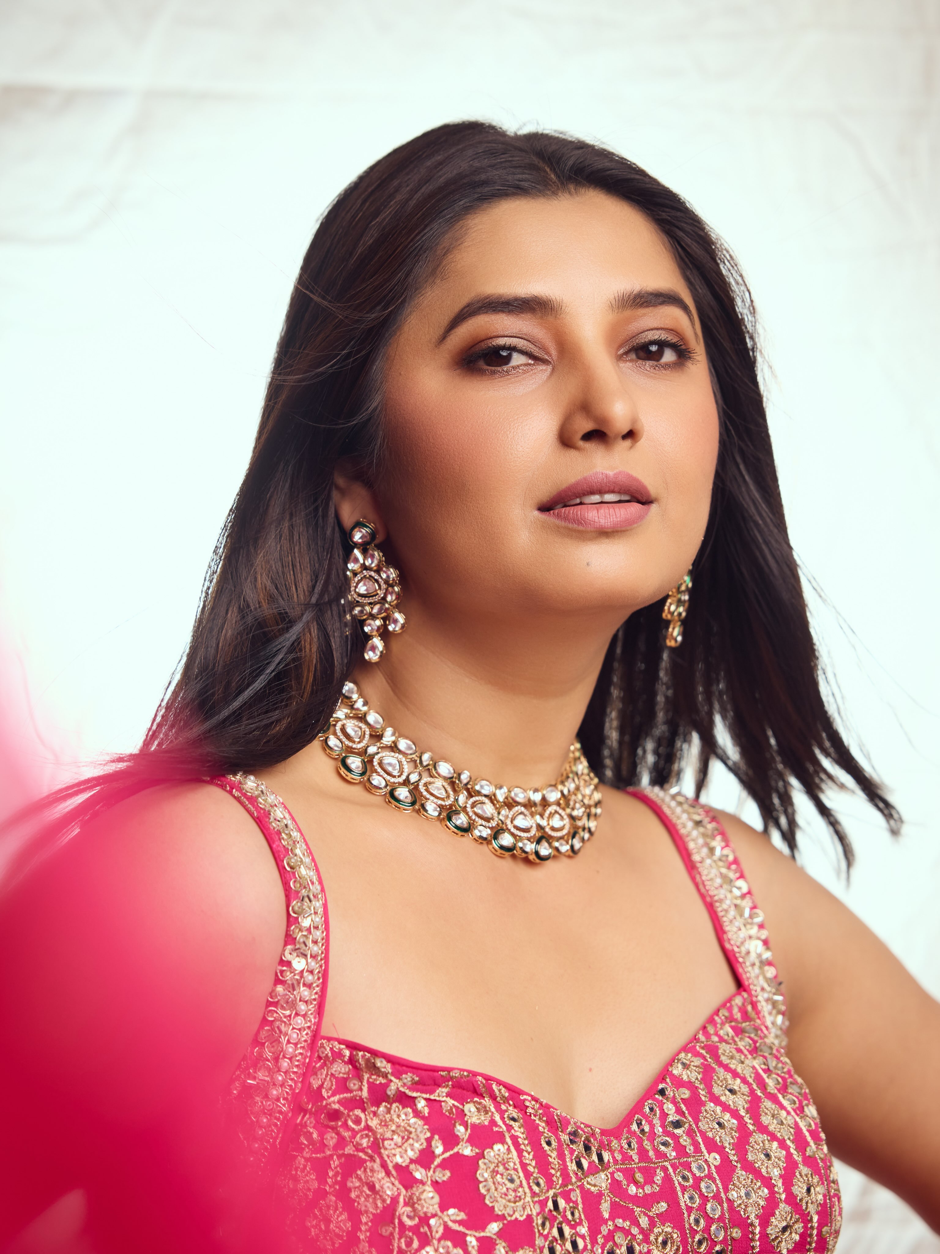 Prajakta Mali Pink Dress Look