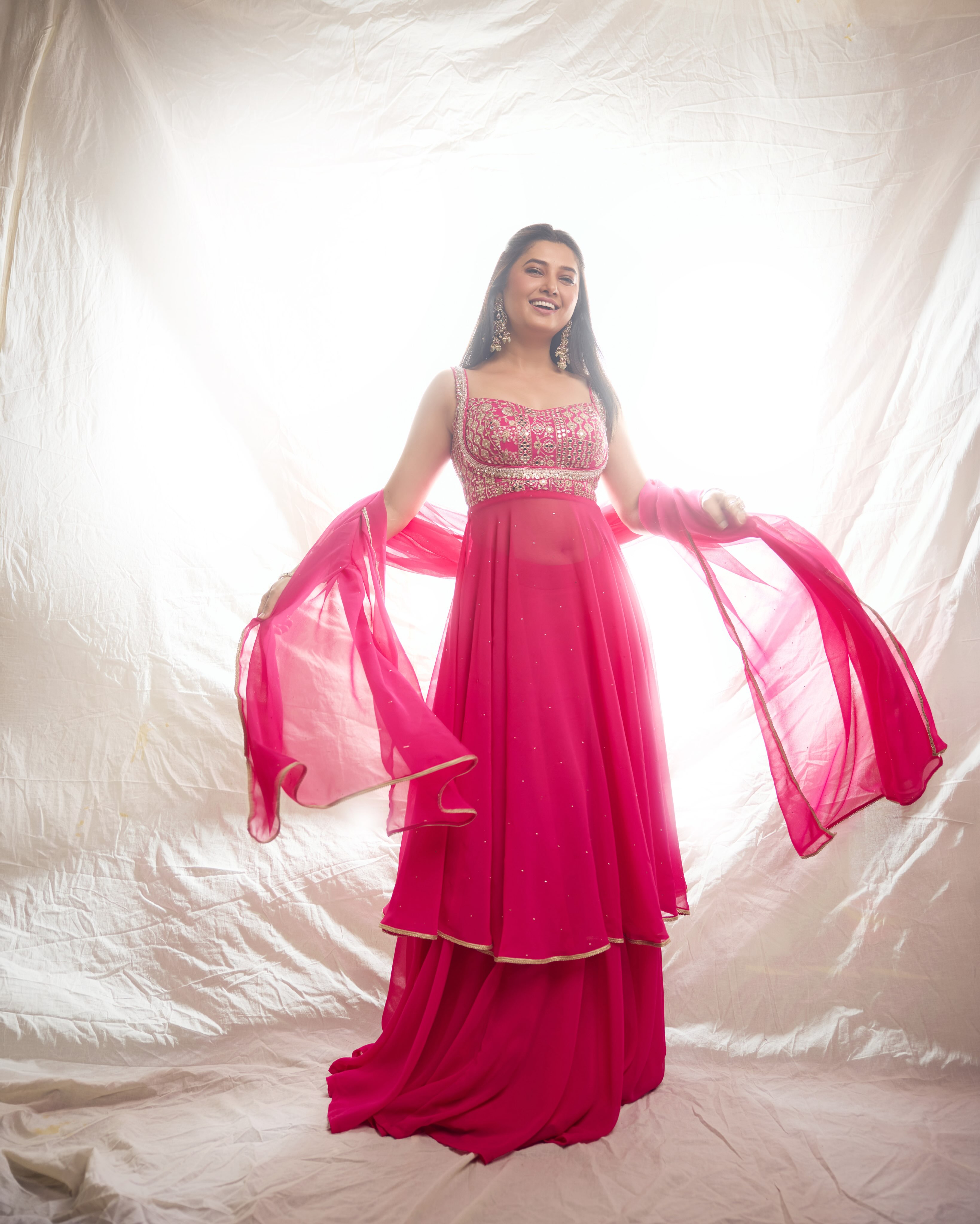 Prajakta Mali Pink Dress Look