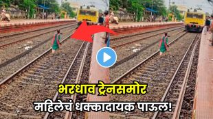 Woman Stops Moving Train And Throws Stone Viral Railway Incident Video