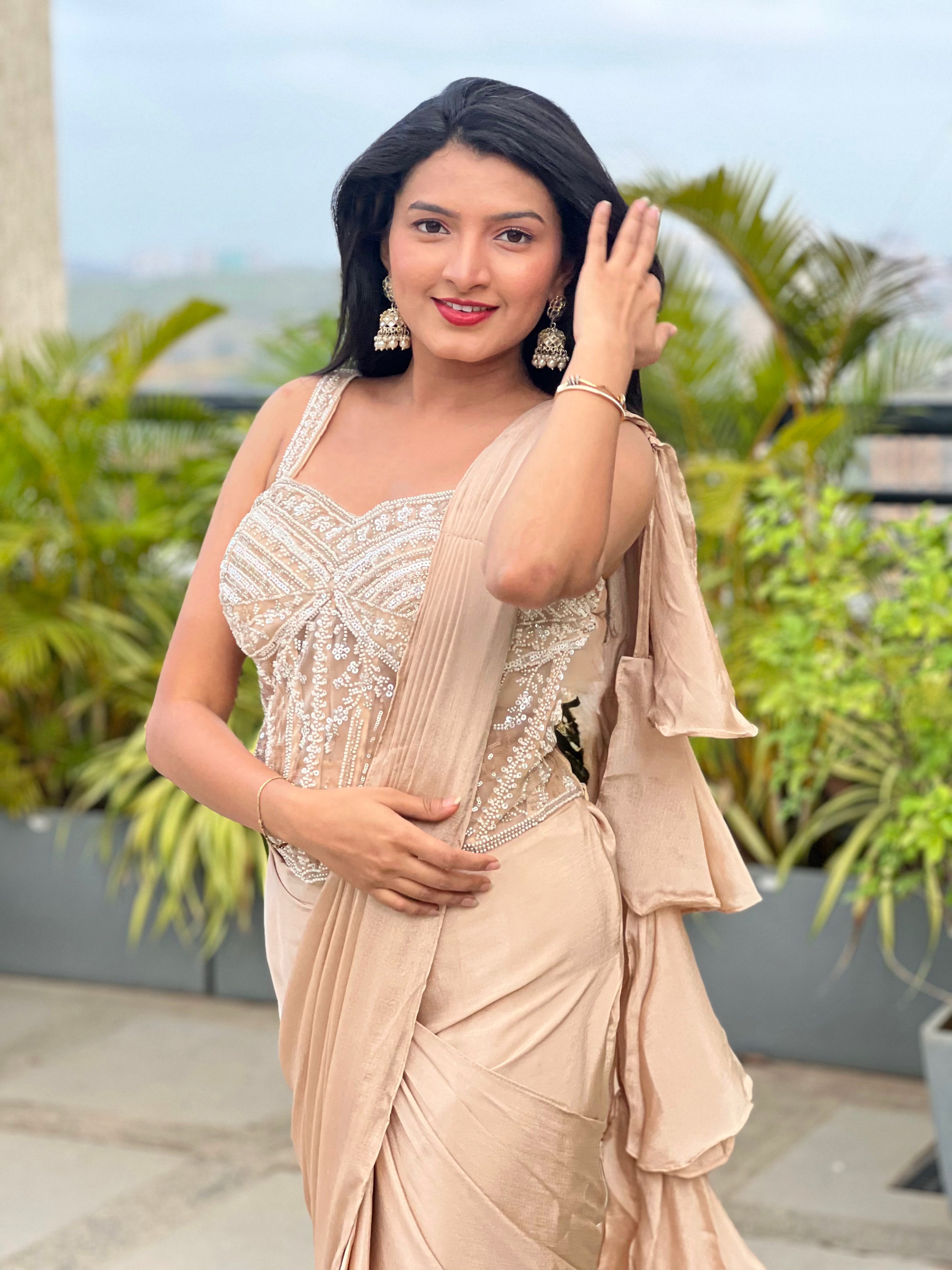 Rutuja Kulkarni Designer Saree Look
