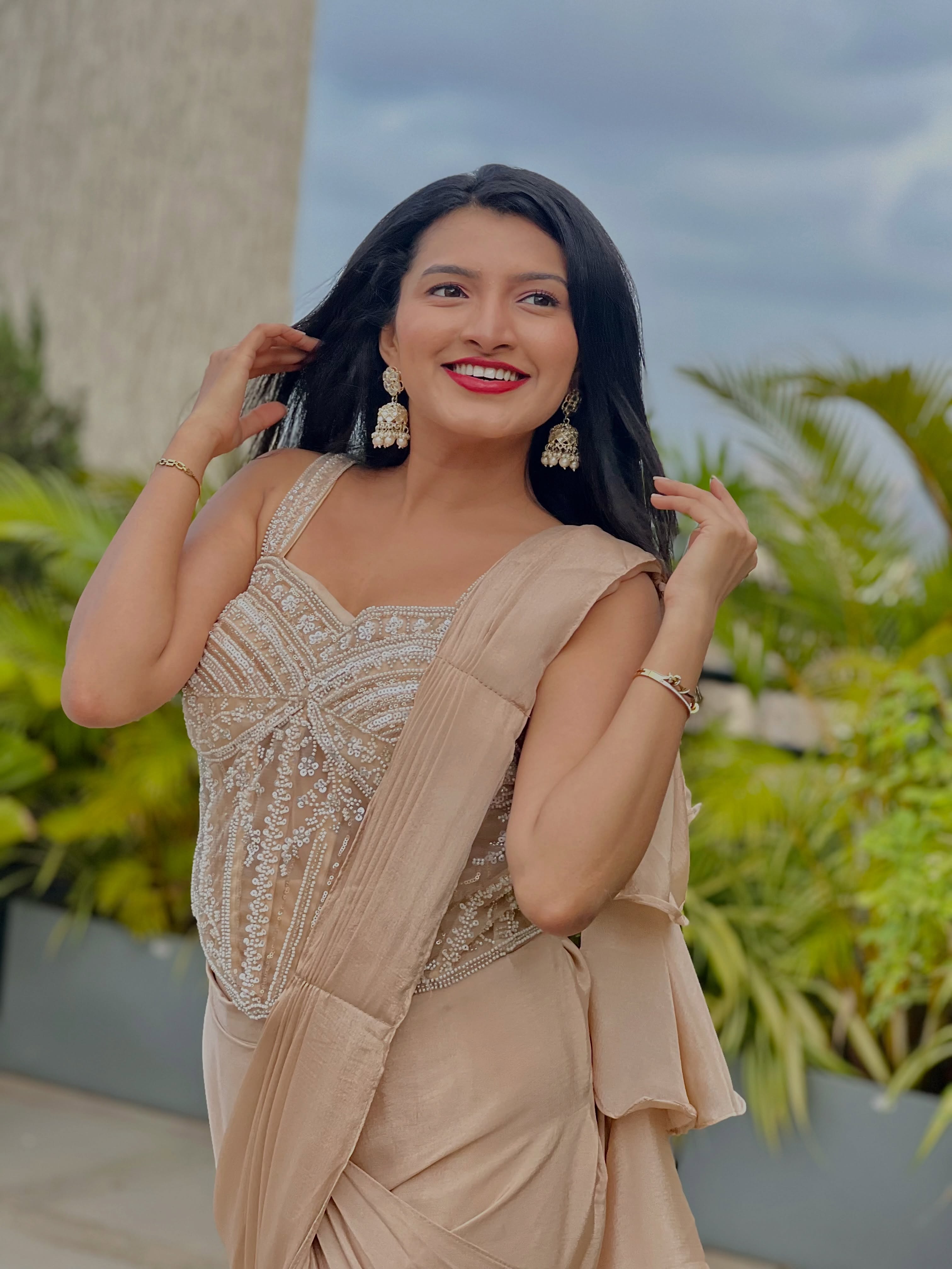 Rutuja Kulkarni Designer Saree Look