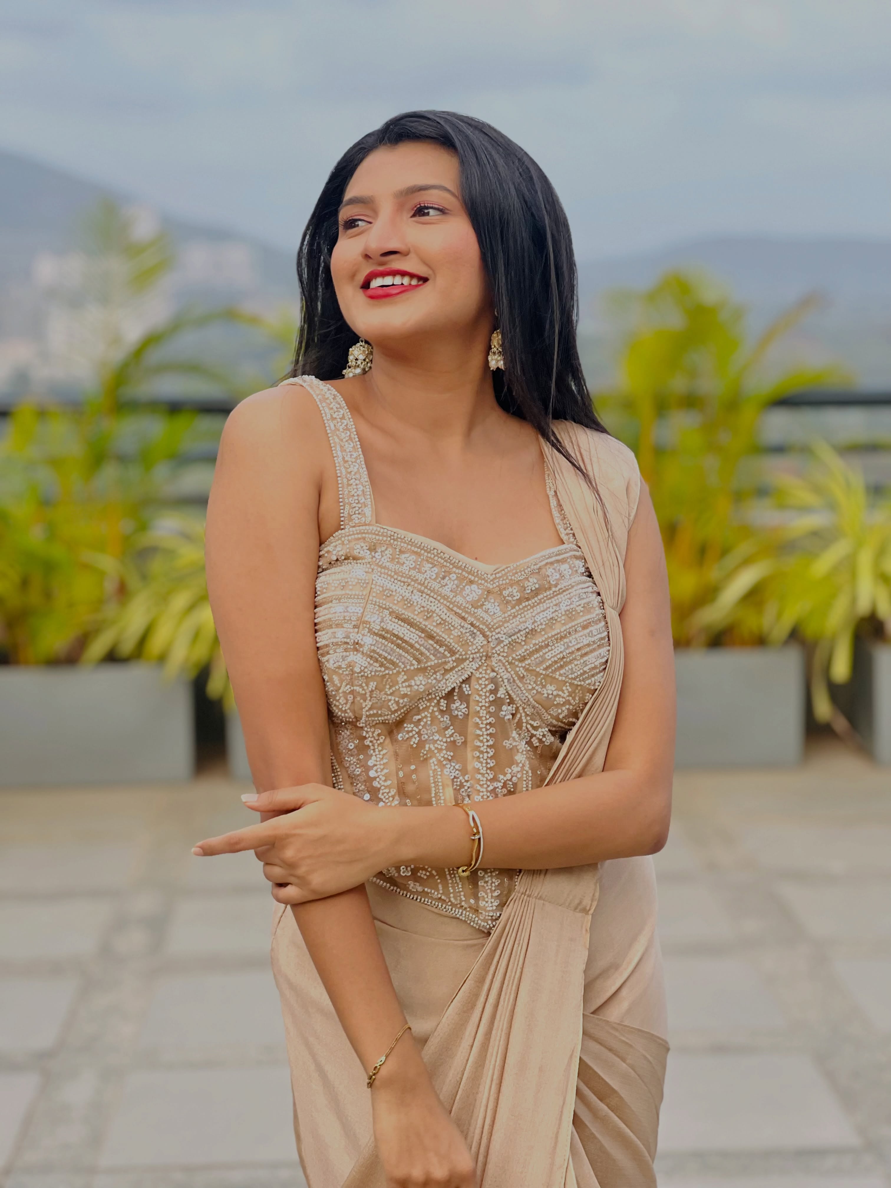 Rutuja Kulkarni Designer Saree Look