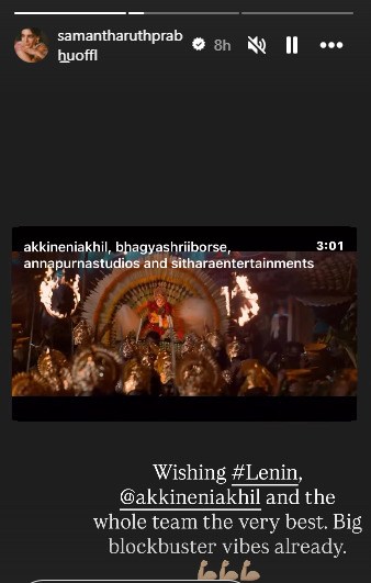 Samantha Ruth Prabhu Post For Akhil Akkineni