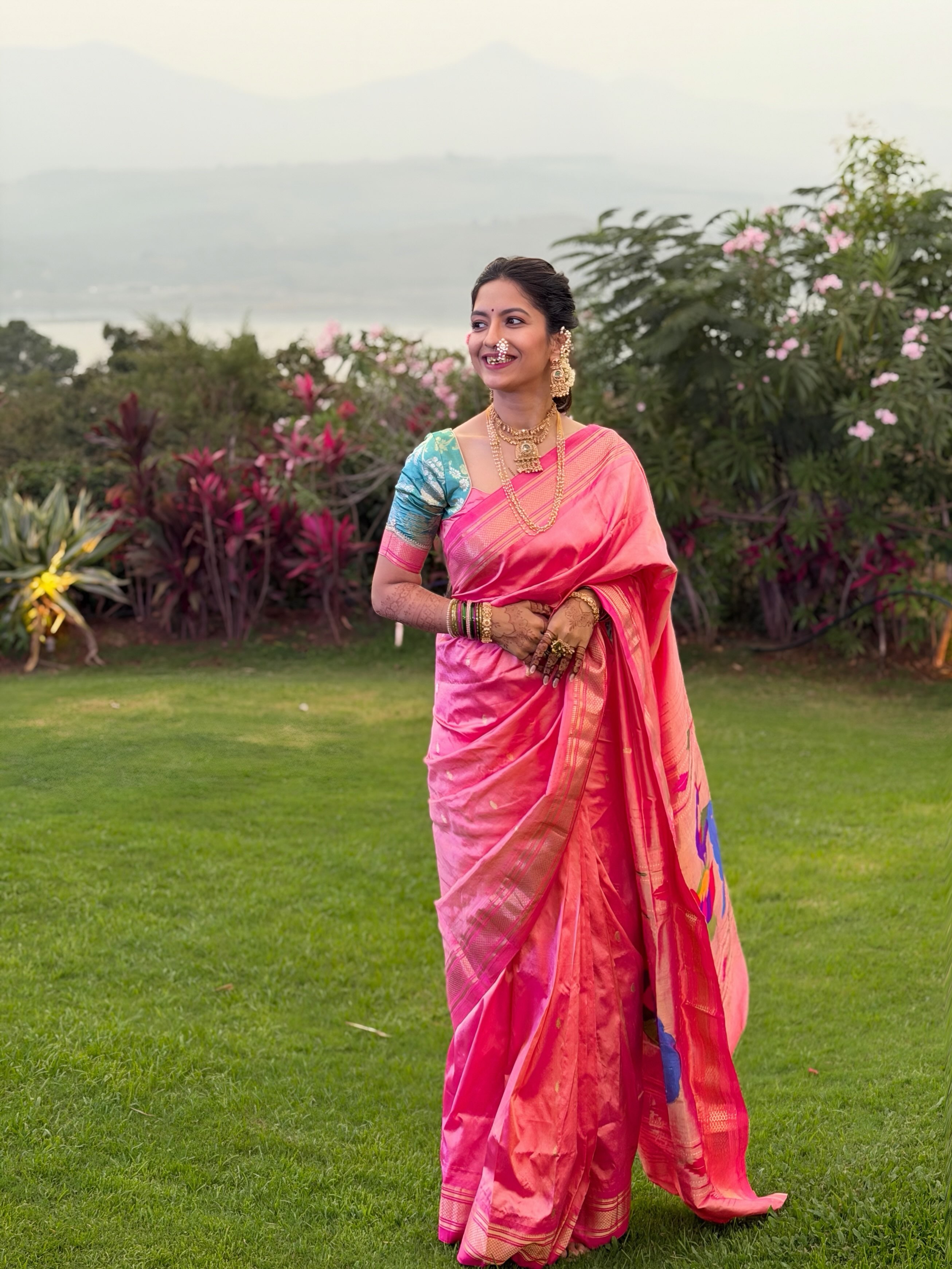 Sharvari Kulkarni Borkar Pink Paithani Saree