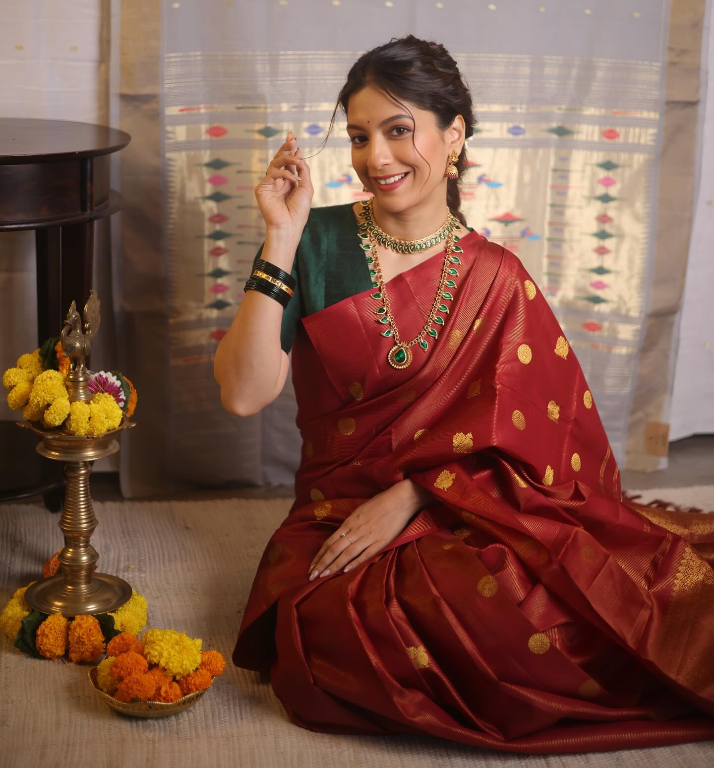 Sharvari Kulkarni Borkar Pink Paithani Saree