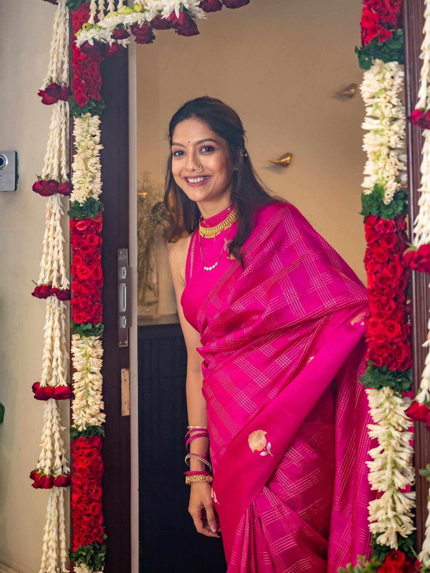 Sharvari Kulkarni Borkar Pink Paithani Saree