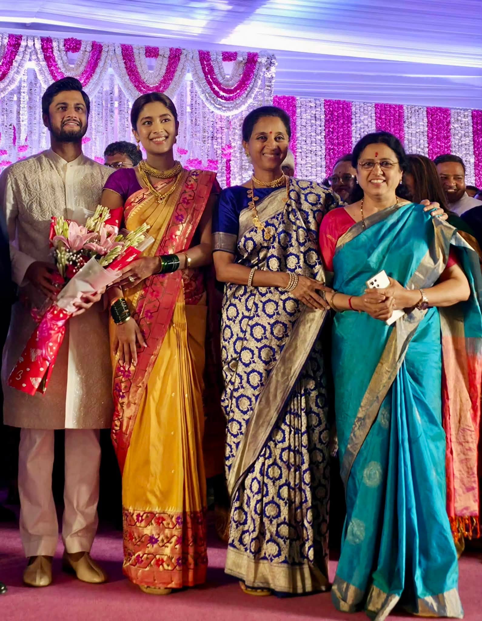 Supriya Sule Banarasi Saree Look For Revati Sule Reception