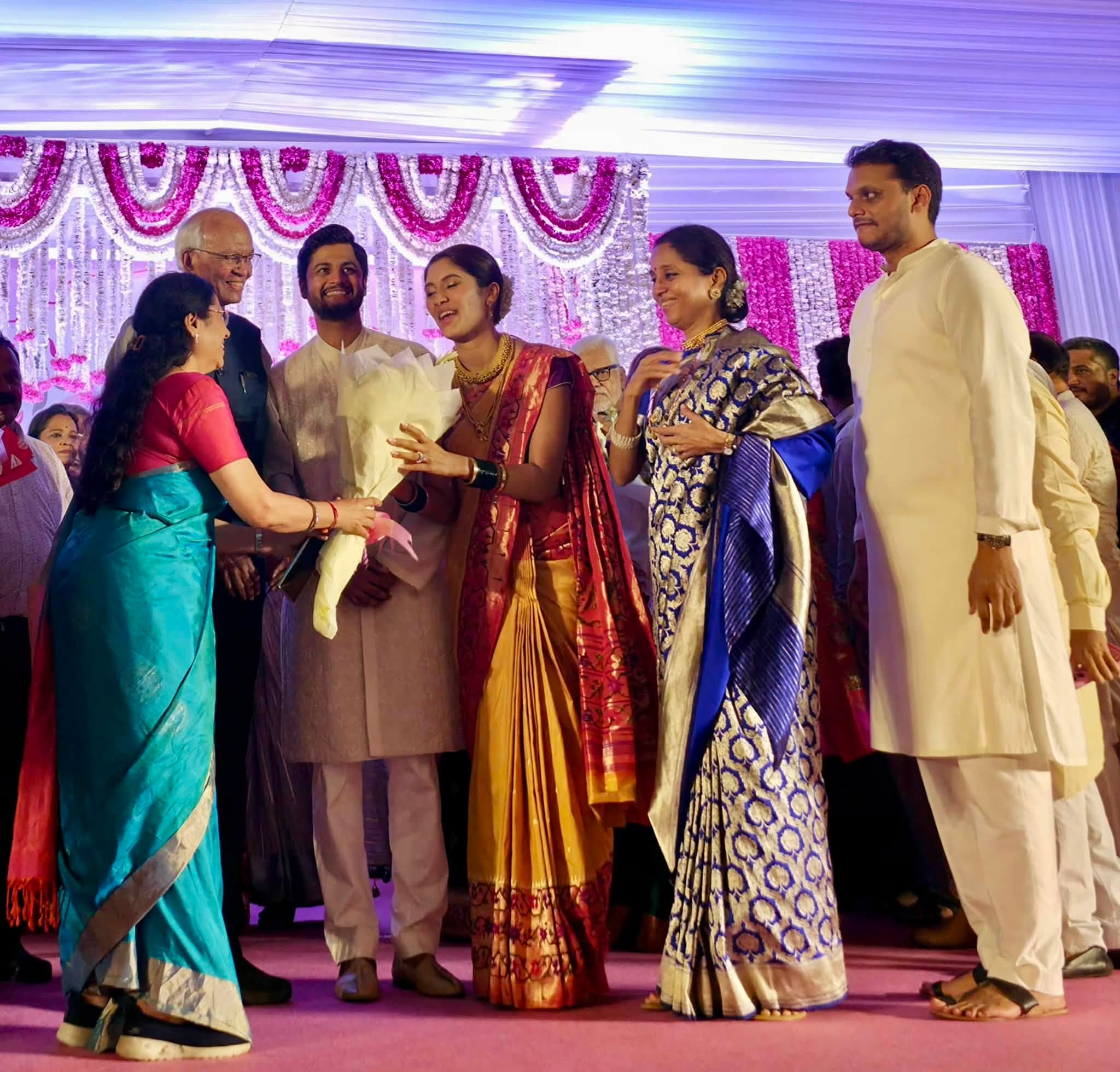 Supriya Sule Banarasi Saree Look For Revati Sule Reception