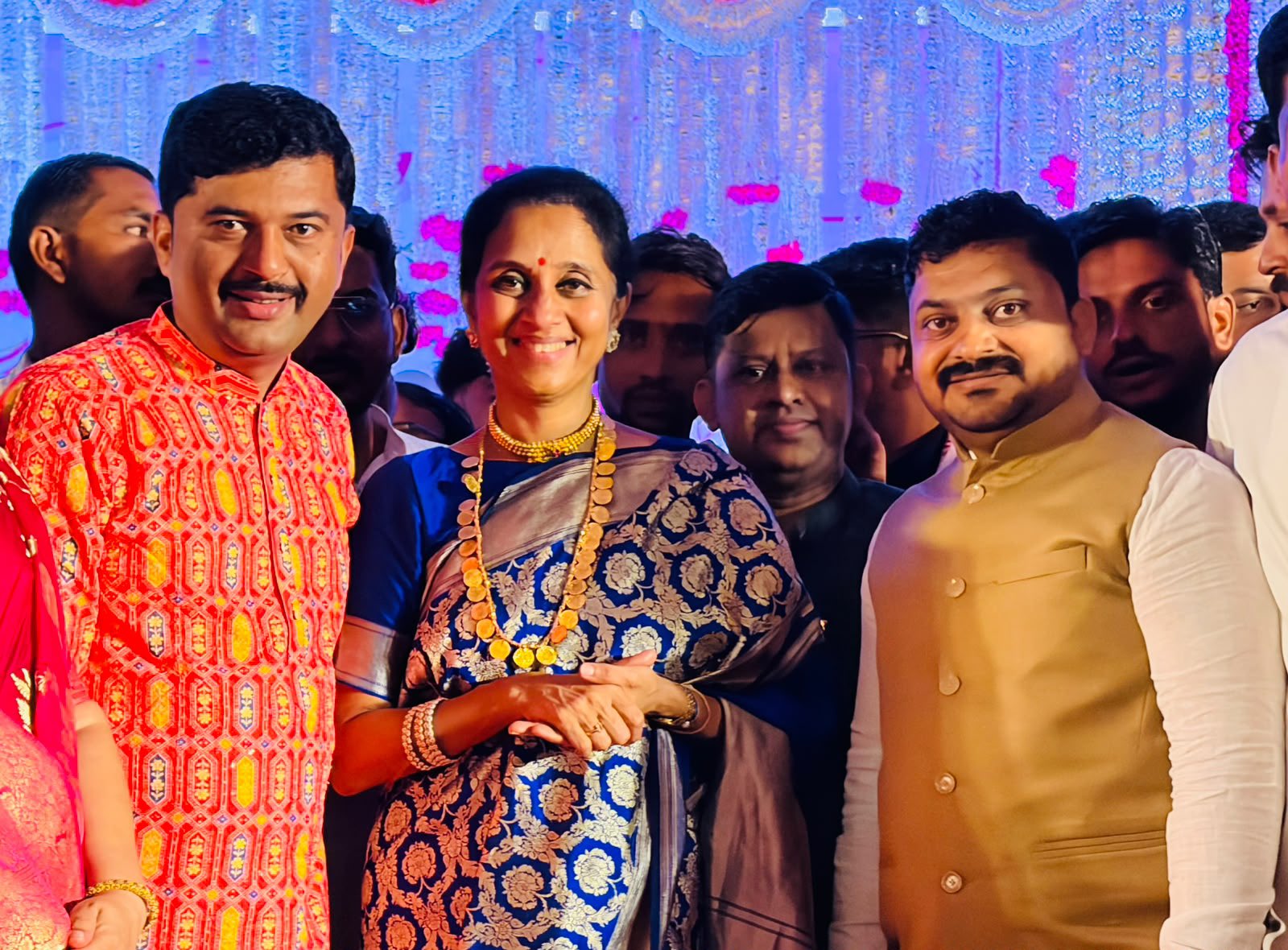 Supriya Sule Banarasi Saree Look For Revati Sule Reception