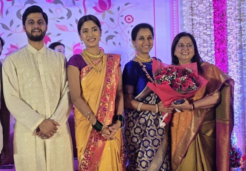Supriya Sule Banarasi Saree Look For Revati Sule Reception